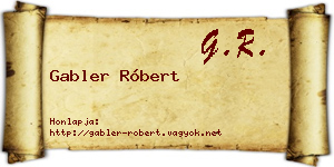 Gabler Róbert névjegykártya